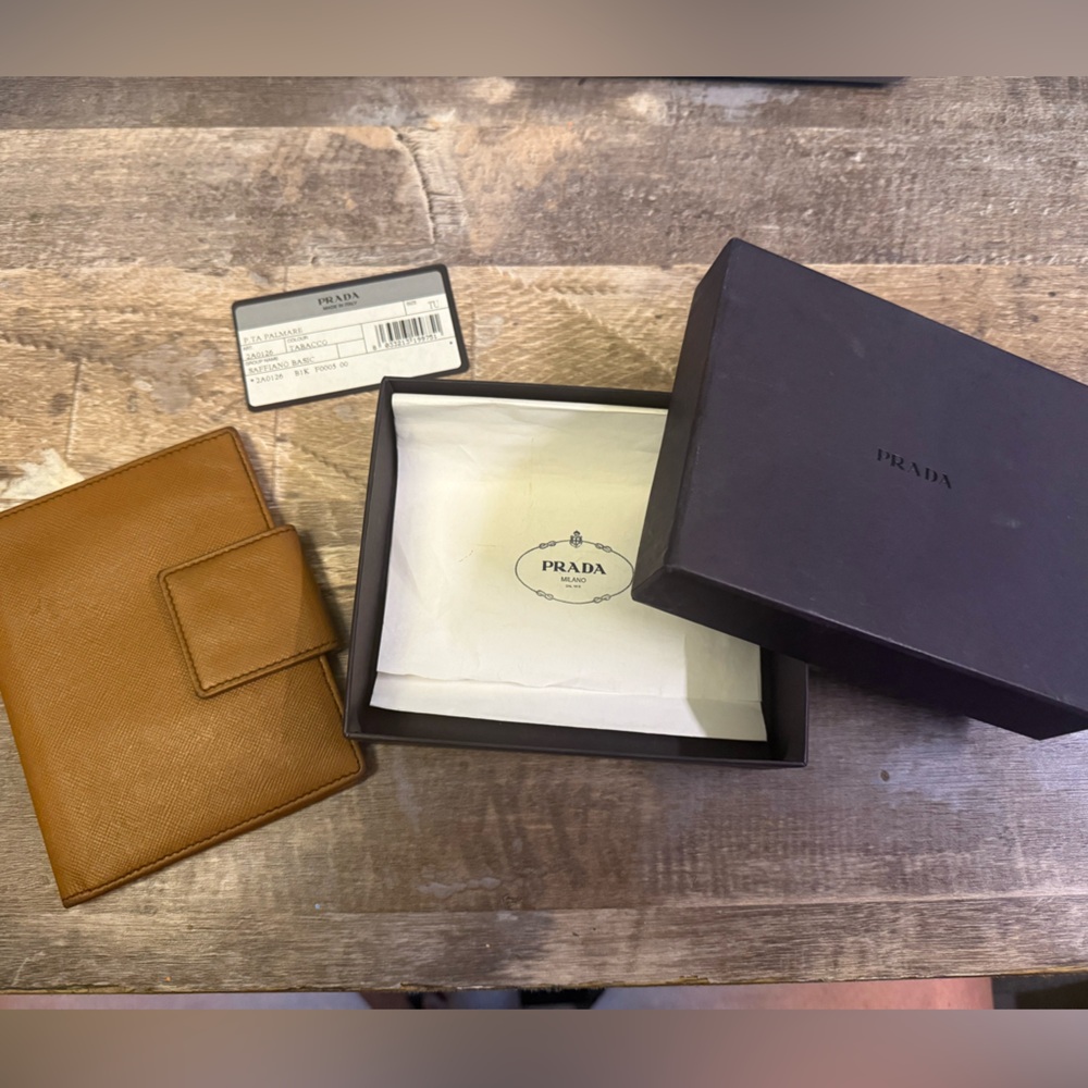 ✨ Prada Saffiano Leather Notebook Cover – Brown | Slim & Sophisticated